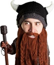Habepea Viking Pillager - originaalne käsitsi valmistatud Viking Horn kiiver ja eemaldatav Braided Brown / Black Bear