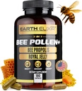 Earth Elixir 3-in-1 Organic Bee Pollen Capsule – Non-GMO, Pure Raw Bee Pollen, Royal Jelly, Propolis Extract for Women & Men – Natural Energy, Immune & Vitality Support – 180 Propolis Capsules