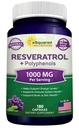 aSquared Nutrition Natural Resveratrol punase veini ekstrakti - 180 kapslit - Trans Resveratrol Antioksüdandid täiendada pillid puhta südame tervise - ekstra tugevus Trans-Resveratrooli