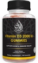 Halal D3-vitamiini kummid täiskasvanutele, meestele ja naistele | 1000 IU - 2000 IU | Toetab luu, immuunsust ja südame tervist | Taimetoitlane, mitte-GMO, gluteenivaba | 45-90 Servings