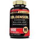 Goldenseal Juur Kapsel Echinacea, Mullein Leaf, Plantain & More - 90 Veggie kapslit - 7in1 toetab immuunsüsteemi, seedetrakti tervist, sujuvat hingamist ja keha juhtimist