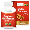 Puhtalt holistiline tseiloni kaneeli kapslid 1500mg, 225 Vegan kaneeli kapslid, 75 päeva pakkumine (25% rohkem serveerimist), Tõeline Sri Lanka Ceyloni kaneelilisa