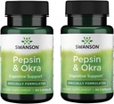 Swanson Pepsin & Okra 90 Caps (2 Pack)