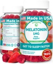 Lunakai USA Made Low Dose Melatoniin Gummies 1mg - õrn uneabi täiskasvanutele ja lastele - mitte-GMO, vegan, gluteenivaba - 60 Count