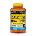 MASON LOODUSLIK Kaltsium 500 mg (austerkesta) koos D3-vitamiiniga, et toetada normaalset luu- ja lihasfunktsiooni, 250 tabletti