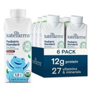 KATE FARMS Orgaaniline pediaatria 1,2 kõrge kalorsusega šokolaadi toitumiskokteil, 12 g valku, 27 vitamiini ja mineraali, toidu asendamine, 8,45 oz (6 pakk)