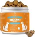 Naha ja mantli närimiskoogid koertele - sügelevad nahad Koerte lisand Hot Spots Comfort ja Shedding Allergia Ühistervis Omega 3 kalaõli, EPA & DHA rasvhapetega, Bacon Flavor 100 Count Softs ravib