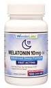 Wonder Laboratories Näritav Melatoniin 10mg + B6 Kiire Lahustumine Aitab Teil Magada Kiiremini, Jääda Magama Pikemalt 100 Count