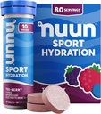 Nuun Sport elektrolüüt tabletid magneesiumi, kaltsiumi, kaaliumi, kloriidi ja naatriumi, gluteenivaba ja vegan, Tri-Berry, 8 Pack (80 Servings Total)