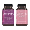 Reserveage Beauty, Resveratrol 500 mg, antioksüdant täiendada südame ja raku tervise 30 kapsleid ja Keratin juuksed Booster koos Biotin & Resveratrol, juuksed ja küüned kasvu täiendada 120 kapslit