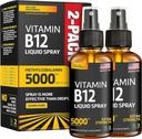 (2 Pack) - Vedel B12 Spray 5000 mcg - Vitamiin B12 Sublingual - Vegan B12 Vitamiin Spray - Metüülkobalamiin Vitamiin B12 Vedel suurendab energiat ja meeleolu - Gluteenivaba ja mitte-GMO