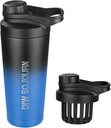 DIW 24 oz Shaker Bottle, Roostevabast terasest segatud pudel müravaba disainiga, isoleeritud metallist Shaker Cup valgusegudele ja eeltreeningule, Gym Cup Shaker (Black & Blue)