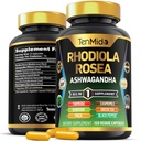 Rhodiola Rosea täiendus - 8in1 valem - kombineerige ashwagandha, kurkum, berberiin, maca, kummel, roheline tee ja must pipar - toitainerikkad - 150 vegankapslit