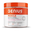 Genius Bränd Geenius Lihased - Lihastervise toidulisand kasvuks, vastupidavuseks ja taastumiseks - Mitte-hormonaalne valem - 6 orgaanilist seeni - looduslikult magustatud - 30 serveerimist - maasika Vanilla