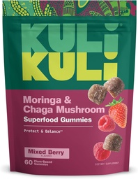 Kuli Kuli Super Energy Gummies - Energialisandid Moringa, Kofeiinivaba loodusliku energia suurendaja - 60 Mitte-GMO, Gluteenivaba Moringa Gummies