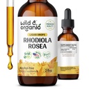 Wild & Organic Rhodiola Rosea Tinktuur - Mood Support - Lõõgastav Rhodiola Supplement - Juur Ekstrakti Vedelik tilgad - Vegan, Suhkru Ja Alkoholivaba - 2 fl oz