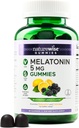 NatureWise Melatonin Gummies 5mg - Ashwagandha, Valerian Root - BlackBerry-Lemon Flavor - Vegan, Gluten Free, Non-GMO - 60 Count [30-päevane pakkumine]