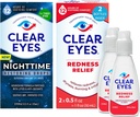 Bundle of Clear Eyes Nighttime Restoring Eye Drops, Nighttime Relief Kuivad Silmatilgad, 0,5 Fl Oz + Clear Eyes Redness Relief Silmatilgad, 0,5 oz, Dual Pack