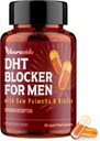 DHT Blocker meestele | Juuste kasvu täiendada Saw Palmetto & Biotin - Juuste kasvu vitamiinid - Juuste regenereerimine - looduslikud juuste väljalangemise toidulisandid Vedel-täidetud - Proprietary taimsed segud (90 kapslit)