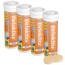 Joogiklaasid Oranž igapäevane elektrolüütide hüdratatsioon tabletid (4) Tube Bundle | 0g suhkur – looduslik spordijook – suurepärane maitse | 4 Pack (40 Servings)