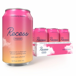 Recess Mood Magnesium & Adaptogen Drink, Calming Lõõgastav Jook, 12 untsi (Raspberry Sidrun, 12 pakki)