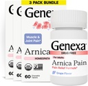 Genexa Arnica tabletid valu leevendamiseks valem | Leevendavad lihased ja liigesevalu, valulikkus, & jäikus | Maitsev orgaaniline viinamarjamaitse | Homöopaatiline ravim tehtud puhtaks | 300 närimistabletti (3 pakendit)