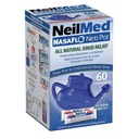 NeilMed NasaFlo Purunematu Neti Pot 60 eelsegatud pakendiga