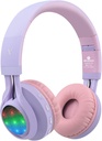 Riwbox WT-7S Kids Bluetoothi kõrvaklapid süttivad, kokkupandav Stero Wireless peakomplekt koos mikrofoni ja helitugevuse kontrolliga, mugav ja vastupidav, PC / tahvelarvuti / TV / reisi jaoks (Purple)