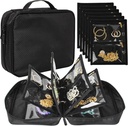 Reisijuveelide korraldaja ümbris, juveelide kotid Ehted Ladustusraamat Binder selge Zipper Velvet kott reisimiseks, kõrvarõngad, sõrmused, kaelakee, käevõru