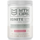 MTN OPS Ignite Lite Energy Drink Powder Gluten Free Nitric Oxide Supplement Drink Mix, L Arginine, L Citrulline, Caffeine & Nootropic Sugar Free Drink Mix, 45 Servings, Strawberry Daiquiri Flavor by Eva Shockey