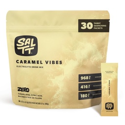 SALTT Elektrolüüdid Maitsestatud Joogi Segu - Karamelli Vibe - 30 Hüdratsioonipaketti - Magneesium, Kaalium, Naatrium, Trace Minerals - Nullsuhkur Ja Gluteenivaba - Travel Essentials