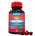 Antarktika krillõli 1000mg, Omega 3 täiendus,EPA, DHA, fosfolipiidid ja astaksantiin - 120 Softgels