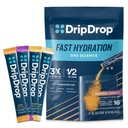 DripDrop hüdratsioonipaketid - troopiliste sortide pakend - ühekordne elektrolüütide pulberjoogisegu - Mango, Açaí, Passion Fruit, Piña Colada - Non-GMO, Gluteenivaba, Vegan - 16 Stics