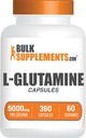 BulkSupplements.com L-Glutamiinkapslid - glutamiinilisand, aminohappelisand - gluteenivaba, 6 kapslit serveerimise kohta (5000 mg), 360 loend (pakk 1)