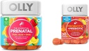 OLLY Essential Prenatal Gummy Multivitamiin, 30 päeva pakkumine (Gummies), magus, foolhape ja probiootiline + prebiootiline kummi, seedetrakti tugi ja soolestiku tervis, 500 miljonit CFUd, kiudained
