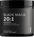 Black Maca Root - Ultra High Potency 20: 1 Extract - Single Origin, Wildcrafted & Highly Concentrated - Kolmanda osapoole Lab Testitud - 120 kapslit