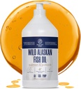 Wild Alaskan Salmon Oil for Dogs with Pollock - 64 oz Pollock and Salmon Oil, Omega 3, EPA ja DHA - Dogs Skin and Coat Supplement - valmistatud USAs