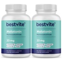 BESTVITE Melatoniin 20 mg (240 taimekapslit) (120 x 2) - Stearaatide puudumine - vegan - mitte GMO - gluteenivaba