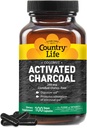 Country Life Coconut Activated Charcoal Capsules, 260mg – Natural Charcoal Supplement for Gas and Bloating Relief - Gluteenivaba, 100 Vegan Capsules
