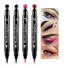 BINGBRUSH Kahepoolne Vedelik Tempel Silmapliiats Meik Äärmiselt Must Veekindel Slim Geel Felt Tip Kõrge Must Pigment Vedelik Silmapliiats & Sulge resina para tips de gel (värviline)