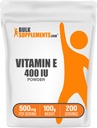 BulkSupplements.com Vitamiin E 400 IU pulber - D-alfa tokoferoolina, toidulisandid - Gluteenivaba, 500 mg serveerimise kohta, 100 g (3,5 oz) (pakk 1)