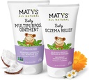 Matys Baby ekseem ja mitmeotstarbeline salv 2pk Combo imikutele 3 kuud +, Soothe Eczema & Nourish Kuiv nahk, Steroid / Naftavaba, 3,75oz iga Tube