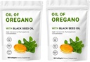 2 Pack Oil of Oregano Softgels, 2 in 1 Oregano õli musta seemne õli 200 mg, gluteenivaba