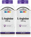 21st Century L-arginiin 1000mg, maksimaalne tugevus 100 ea (pakk 2)