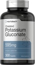 Horbäach Kelateeritud kaaliumglükonaadi lisand | 595 mg | 300 kapslit | Taimetoitlane, mitte-GMO, gluteenivaba