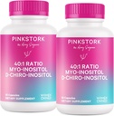 Roosa Stork Myo-Inositool & D-Chiro Inositool Supplement - Hormonaalne tasakaal naistele - Munasarjade toetamine - 40: 1 suhe - Naiste viljakuse täiendused - 180 kapslit, 2 kuu pakkumine