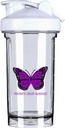 Pankreasevähi teadlikkus 18 Ounce Shaker pudelijoogi mikser Lekkimiskindel Pre Workout Protein raputab toidu asendamine raputab pudeleid 500ML/18 Oz Valge &-1&-1