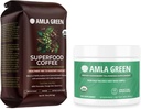 Amla Green Organic Ground Superfood Coffee, Medium Roast Gourmet Coffee ja 20X Concentrated Original Amla Power 30 Server