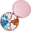 Metallpillide Organizer 7 komponenti Pill Dispenser - Rasketoimeline Pill Box Veekindel Pill Konteiner Suur Päevane Pill Juhtumimeditsiini hoidja Ravimite Vitamiinid Kalaõlid Toidulisandid, 0,39lb (Pink)