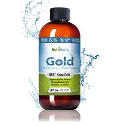 Kolloidkuldne vedel orgaaniline lisand Nutrinoche - 100% puhas nanokuldmineraal - toetab vaimset selgust, fookust ja lõõgastust - 8 oz pudel - vegan, gluteenivaba - kristalliline - 30 ppm